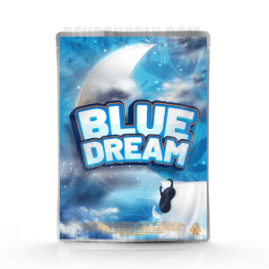Blue Dream Mylar bag – pre-designed cannabis packaging by Re-Up Supply Co.