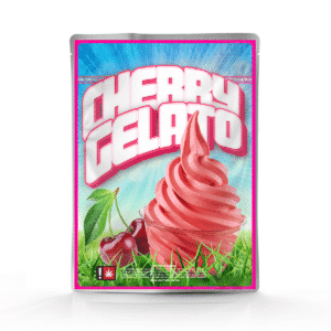 Cherry Gelato Mylar bag – pre-designed cannabis packaging by Re-Up Supply Co.