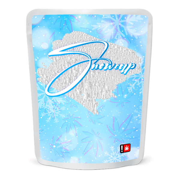 Snowcap Mylar bag – pre-designed cannabis packaging by Re-Up Supply Co. Snowcap Mylar bag – pre-designed cannabis packaging by Re-Up Supply Co.