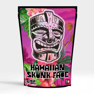 Hawaiian Skunk Face Mylar bag – pre-designed cannabis packaging by Re-Up Supply Co.